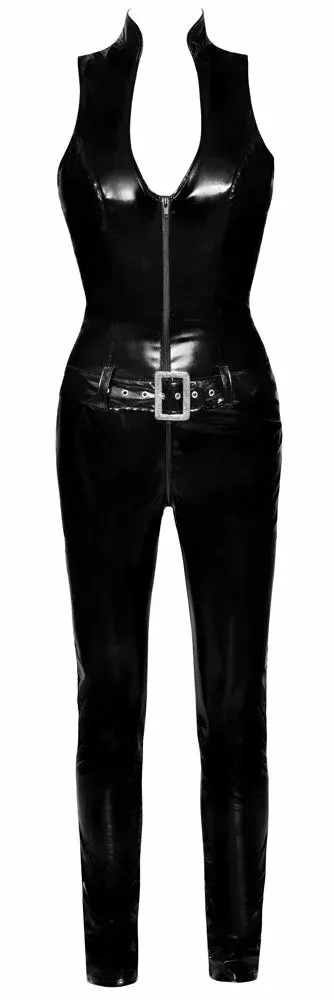 Vinyl sleeveless jumpsuit Black Level 28515121051 XL Photo 5