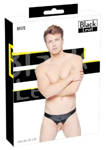 Vīriešu vinila biksītes Black Level Showm, izm. M, melnas, bi-elastīgs vinils (94% poliesters, 6% spandekss, PU pārklājums)