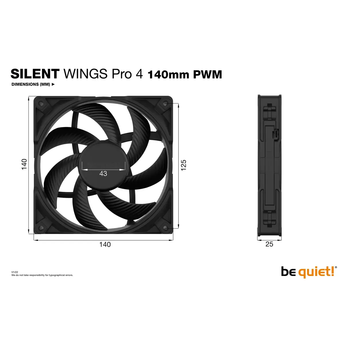 Ventilators be quiet! SILENT WINGS PRO 4 140mm PWM Photo 6