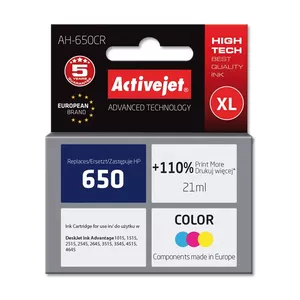 Ink cartridge ActiveJet AH-650CR compatible with HP 650 (XL, 21 ml, tri-colour CMY)