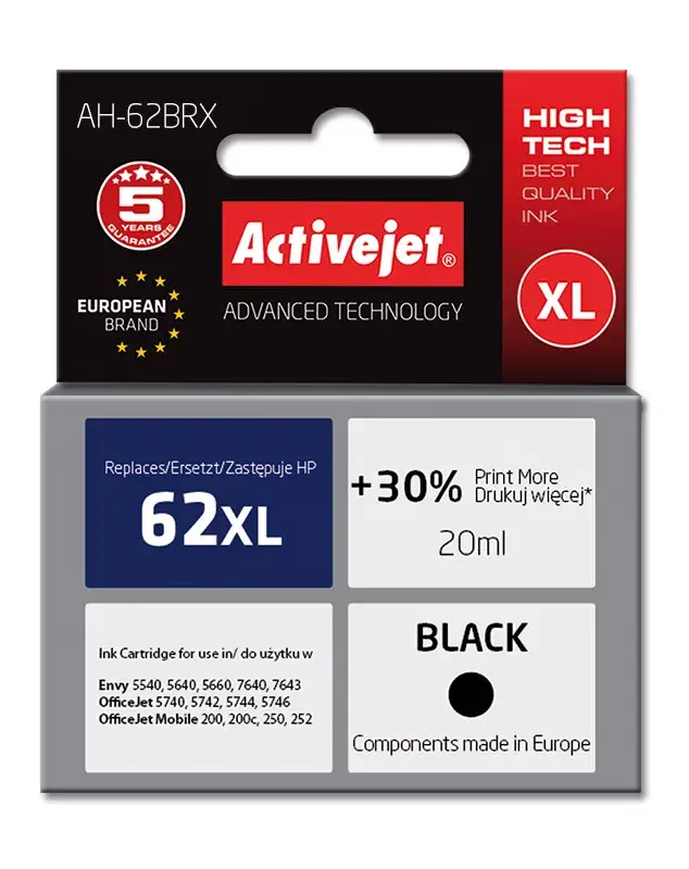 ActiveJet AH-62BRX ink cartridge for HP 62XL, Black Photo 2
