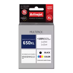 Saderīgs tintiķš ActiveJet AH-M650RX daudzpaka, melns (pigments) 20 ml + krāsu (krāsviela) 21 ml, liela ietilpība (XL)