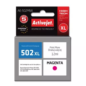 Ink cartridge ActiveJet AE-502MNX compatible for Epson 502XL W34010 Magenta 12 ml High (XL) Yield