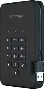 iStorage diskAshur2 512GB USB 3.2 Secure Encrypted Solid-State Drive Black IS-DA2-256-SSD-512-B