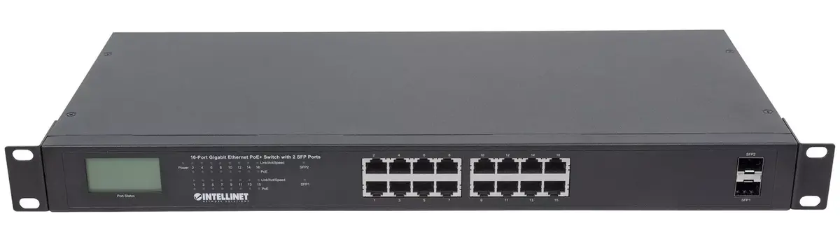 Неуправляемый коммутатор Intellinet 16-портовый Gigabit Ethernet PoE+ Photo 3