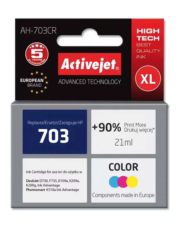 Ink cartridge ActiveJet AH-703CR for HP (Colour, 21 ml) Photo 2