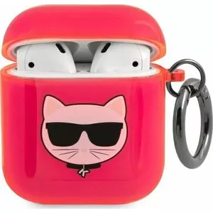 Aizsargvāciņš Karl Lagerfeld Choupette priekš AirPods 1/2, rozā (KLD564PNK)