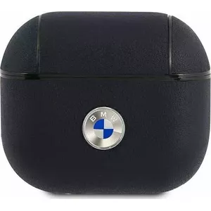 BMW aizsargvāciņš Geniune Leather priekš AirPods 3 tumši zils