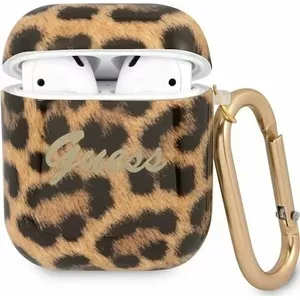 Чехол для наушников GUESS Leopard Collection для AirPods 1/2, коричневый