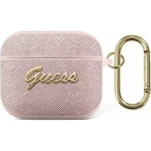Чехол GUESS для AirPods 3, Saffiano Script Metal Collection, розовый
