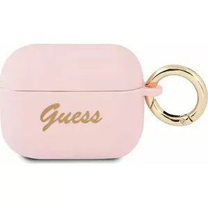 Silikona aizsargmaciņš GUESS GUAPSSSI Vintage Script priekš AirPods Pro, rozā