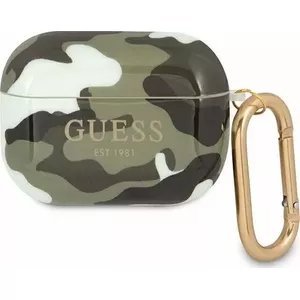Aizsargvāciņš GUESS GUAPUCAMA priekš AirPods Pro — zaļš maskēšanās raibums