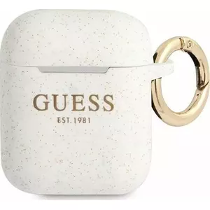 Guess Silicone Glitter protective case for AirPods 1/2 white GUA2SGGEH