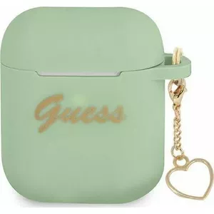 Силиконовый защитный чехол GUESS GUA2LSCHSN для AirPods с подвеской-сердцем, зелёный