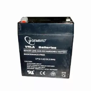 Battery GEMBIRD 12V 5Ah Sealed Lead Acid (VRLA), black, 90×70×106 mm, 1.6 kg