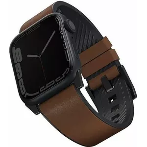 Uniq Pasek UNIQ Straden Apple Watch 4/5/6/7/SE 44/45mm Ādas hibrīda siksniņa brūnā/brūnā krāsā