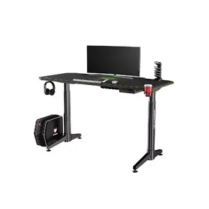 Computer desk Ultradesk UDESKLVAGN — gaming straight desk, free-form tabletop, 1400×700 mm, green