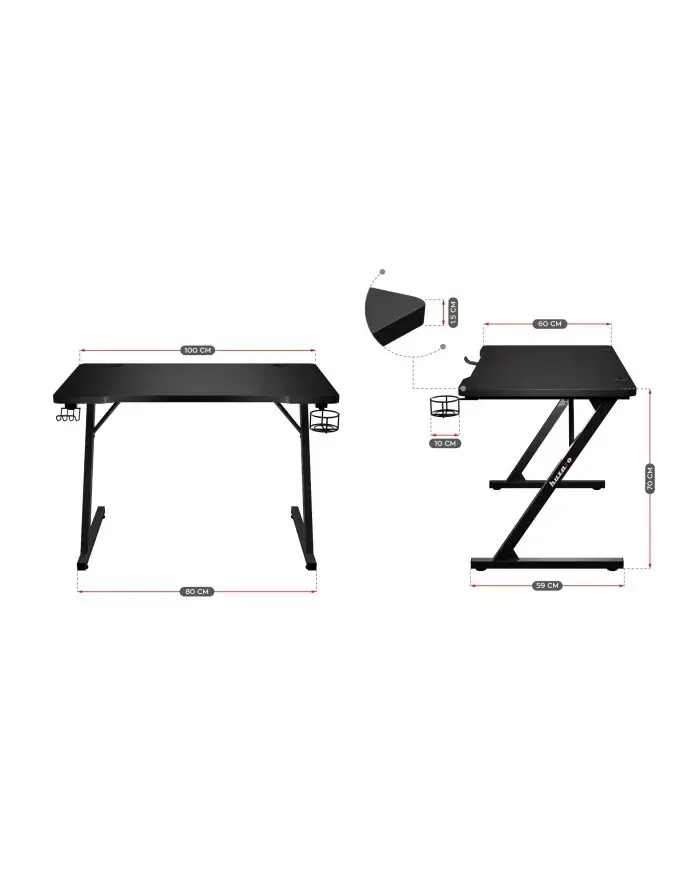 Игровой стол Huzaro Hero 1.8 Black Photo 6