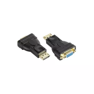 Alcasa DP-AD12 cable gender changer DisplayPort VGA Black