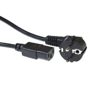 ACT Powercord CEE 7/7 male angled C13 black 0.2 m 250V 10A