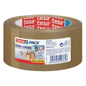 TESA Ultra Strong Lente 66m PVC Brūna Iepakošana Savelkšana