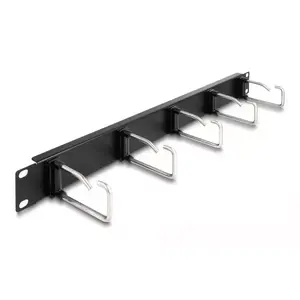 Cable management panel DeLOCK 19" 66918 with 5 metal hooks black