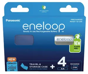 Перезаряжаемая батарея AA Panasonic Eneloop N 1900–2000 mAh Ni‑MH — 4 шт. с футляром