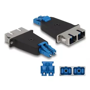 Оптический волоконный гибридный соединитель DeLOCK LC Duplex male к SC Duplex female синий