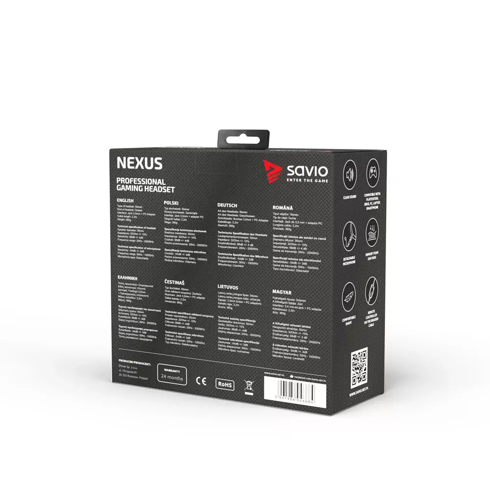 Наушники Savio NEXUS проводные игровые черные Photo 15