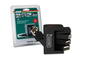 USB 2.0 поворотный хаб 4-портовый DIGITUS DA70220 — 480 Mbit/с, чёрный
