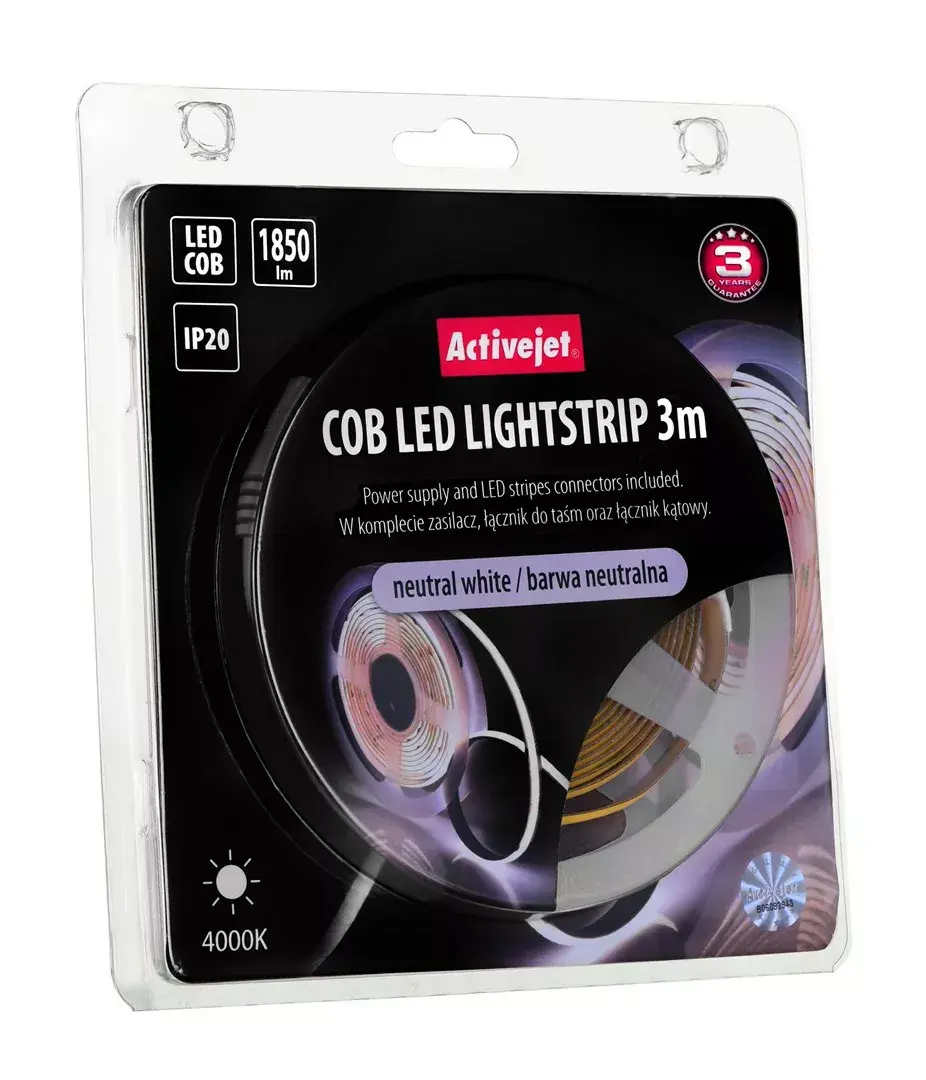 Strip light ActiveJet AJE-COB 3 m Neutral white Photo 2