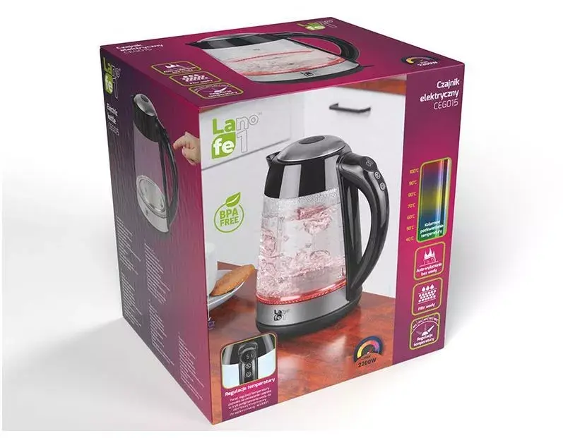 Elektriskā tējkanna LAFE 1.7L 2200W LAFCZA46806 Photo 6