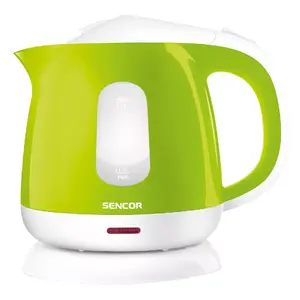 Elektriskais tējkanna SENCOR SWK 1011GR — 1 l, 1100 W, zaļa, plastmasa/nerūsējošais tērauds, bezvada