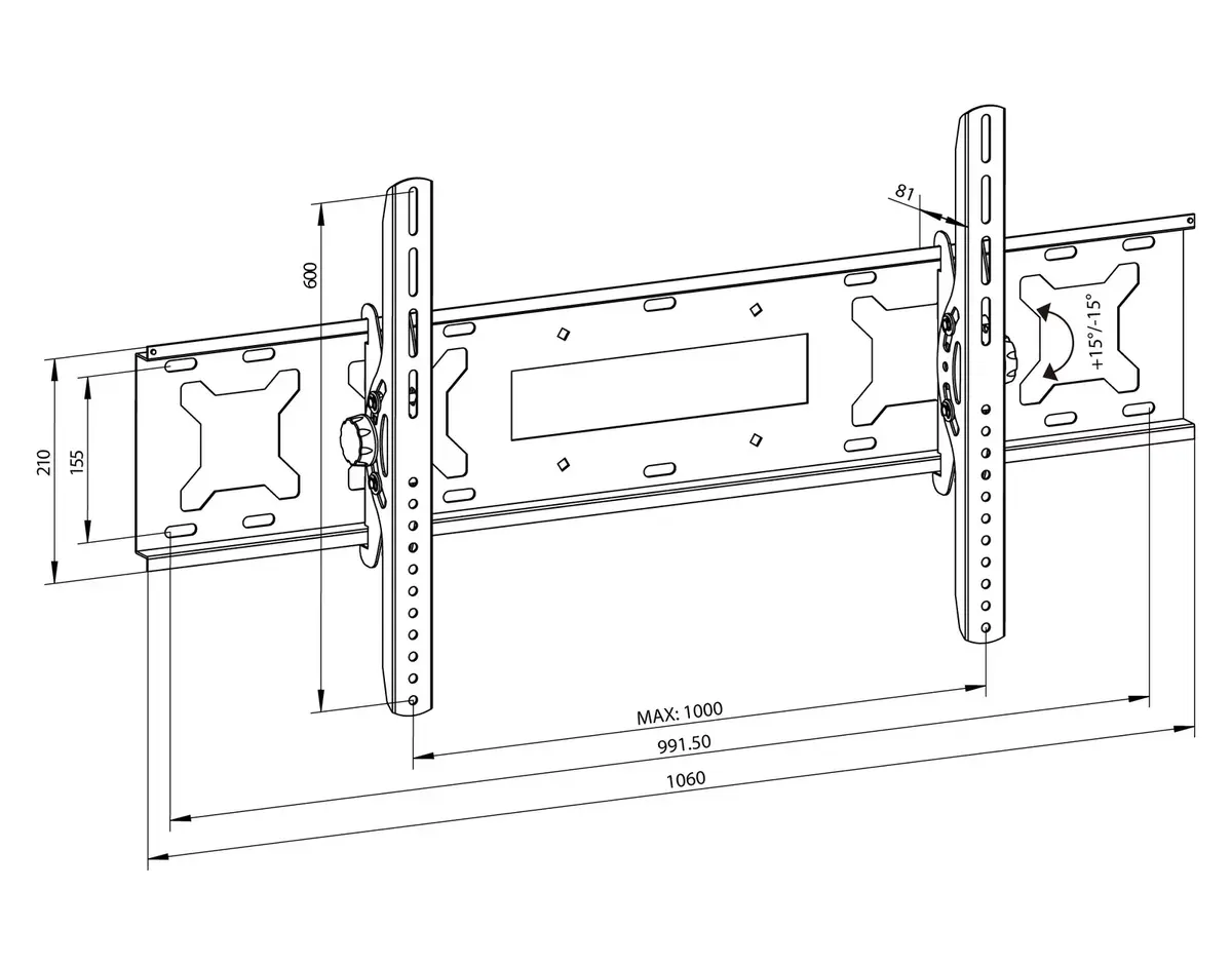 MONTIS MT076 TV wall mount 60"–105" Photo 4
