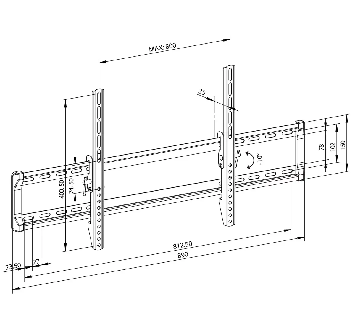 MONTIS MT077 TV sienas stiprinājums 42"–85" Photo 3