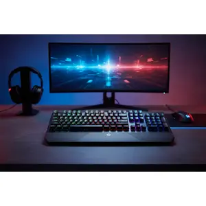 HP Pavilion 800 Wired Gaming Keyboard - (USB Port, 4-Zone LED Backlight, Palm Rest, Red Mechanical Switches)