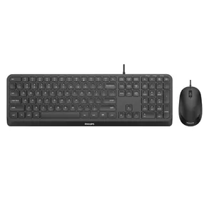 Philips 2000 series SPT6207B/00 keyboard Mouse included USB US English Black