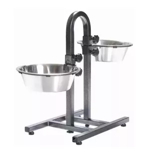 Suņu bļodu statīvs Trixie Dog Bar nerūsējošais tērauds Ø24 cm — barošanas/ūdens trauku statīvs suņiem