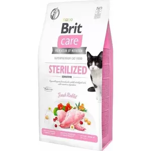 Сухой корм для кошек Brit Care Sterilized 2 кг — полноценный рацион для стерилизованных взрослых кошек