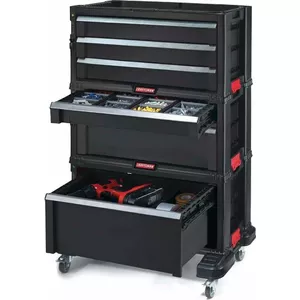 Portable wheeled tool box Keter 237786 — polypropylene, 6 drawers, 50.5 L, 562×289×742 mm, castor wheels, integrated handle