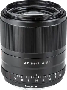 Viltrox AF 56mm f/1.4 XF-Red autofokusa objektīvs Fujifilm X — 56 mm, f/1.4, tuvākais fokusēšanās 0.6 m, min diafragma f/9, 290 g, sarkans