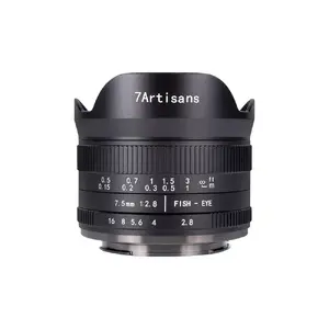 Wide fish-eye lens 7Artisans 7.5mm F2.8 Mark II for MILC, 11 elements/9 groups, bayonet mount, metal, 265 g, black
