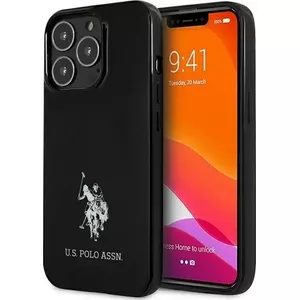Cieta vāciņa U.S. Polo ASSN priekš iPhone 13 Pro Max melns ar zirgu logotipu USHCP13XUMHK