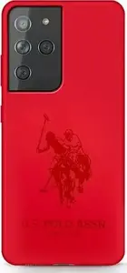 Чехол U.S. Polo Silicone On Tone для Samsung Galaxy S21 Ultra G998, красный
