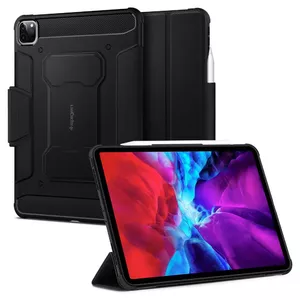 Flip maciņš Spigen Rugged Armor Pro priekš iPad Pro 11" (2020/2018) — 27,9 cm, PU/TPU, statīva režīms, 281 g, melns