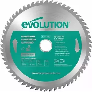 Circular TCT Saw Blade Evolution 210 mm 60T — for Aluminium Cutting, Miter Saws
