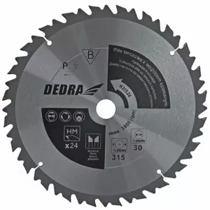 Диск пильный Dedra HL31524 315 x 30 мм, 24 зуба, твердосплавные напайки, с ограничителем подачи