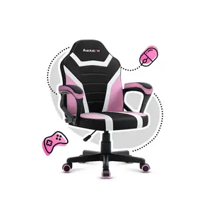 PC gaming chair huzaro Ranger 1.0 Pink Mesh — child seat, fabric, padded seat and backrest, steel frame, 94 cm height, max weight 130 kg
