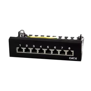 Patch panel LOGILINK NP0017B, 24-port RJ-45 Cat6e, metal, black, wall or under-table mount