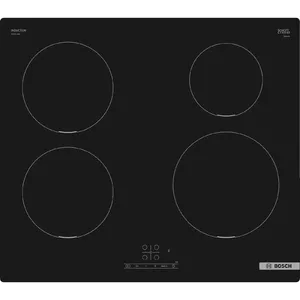 Индукционная варочная панель Bosch Serie 4 PUE611BB5D, 4 зоны, безрамочная, черная, стеклокерамика, сенсорное управление